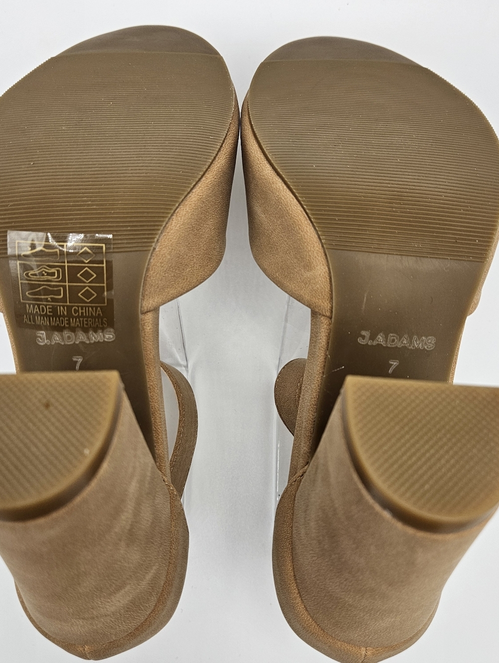 NIB J. Adams Cuppy Heels In Natural Vegan Nubuck Size 7 - Picture 6 of 7